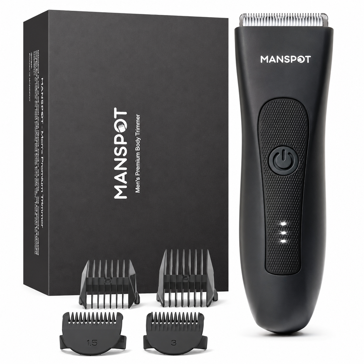 MANSPOT Groin & Body Hair Trimmer for Men with 4 Guards