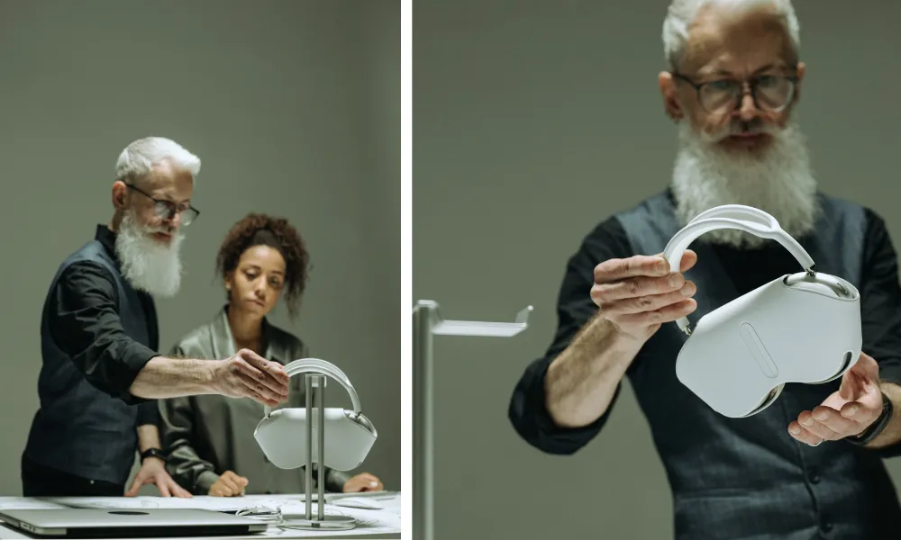 Nothing Headphone (1) vs Apple AirPods Max 2 comparison showing two over-ear headphones.