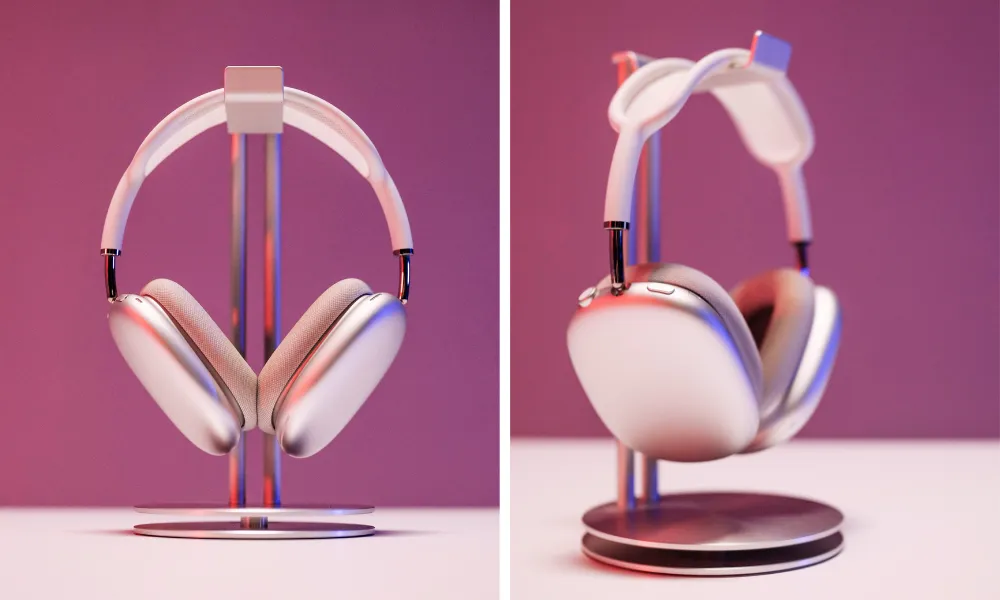 Nothing Headphone (1) vs Apple AirPods Max 2 comparison showing two over-ear headphones.